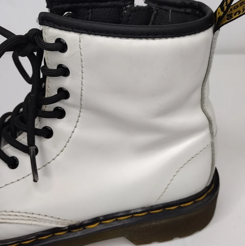 Dr Martens 1460 J White Lace Up Combat Boots Sz 3
